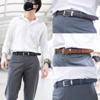 ?เข็มขัดหนังวัวนูบัค หัวหนีบในตัว Nubuck leather belt 1.1" เข็มขัดหนังแท้ เข็มขัดผู้ชาย by Cansooba