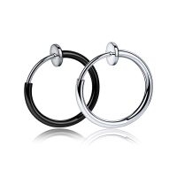 1 Pair Punk Mens/Womens Stealth Clip On Earrings NO Hole Clip Earrings ear Cuff Spring Clip Helix Ring Hoop Fake Ear Ring Hoop