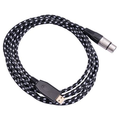 USB to Female Microphone Recording Cable 3 Meters Audio Connector Cable Adapter for Musical Instrument Recording Karaoke