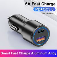 6A USB Car Charger For iPhone 14 13 Pro Max Quick Charge PD 20W Fast Charging For Xiaomi Auto Type C QC 3.0 Mobile Phone Charge Car Chargers