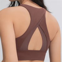 New Color Women Sports with Triangle Cutout on Back High Impact High Neck Fitness Crop Top