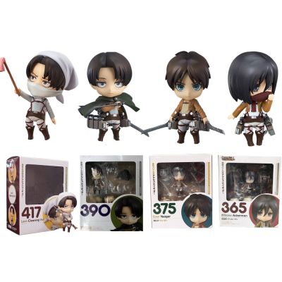 ZZOOI Attack on Titan Anime Figures Levi Ackerman 390 417 Eren Jaeger 375 Mikasa·Ackerman 365 Action Toys for Children Collector 10cm