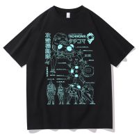 Kaus Gambar Grafis Warna Neon Kusanagi Motoko Anime Ghost In The Shell Kaus Hip Hop Fashion Pria Wanita S-4XL-5XL-6XL