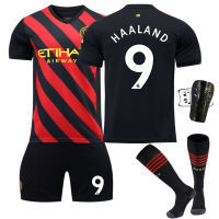 หมายเลข9 Erling Haaland No. 10 Grealishes Manchesters เสื้อฟุตบอลเมืองสำหรับเด็กหญิงเด็กชายและผู้ชายผู้หญิง2223ลายทาง No. 17 Kevin De Bruyne ฟุตบอลเสื้อผ้าผู้ใหญ่ฟุตบอล0000ว่าว