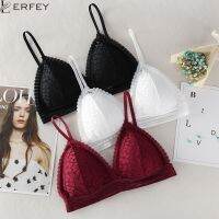 [ใหม่ H] LERFEY Bralette ไม่มีรอยต่อ V คอลูกไม้สาวผู้หญิง Bra ไร้สายเบาะบางชุดชั้นในเซ็กซี่ Soft Bras Brassiere Strengthener Mujer