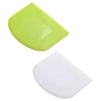 2Pieces Of Dough Scraper, Dough Cutter, Flexible Plastic Suitable For Bread, Dough, Cake, Soft Candy, Frosting, White, Green