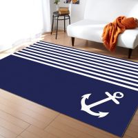 Dark blue anchor home rug Carpet living room decoration Mats area rug large carpet rug for living room Floor rug Home blue rugs