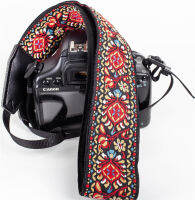 Art Tribute Red Woven Vintage Camera Strap for All DSLR Camera. Embroidered Elegant Universal Neck &amp; Shoulder Strap, Floral Pattern, Great Gift for Men &amp; Women Photographers