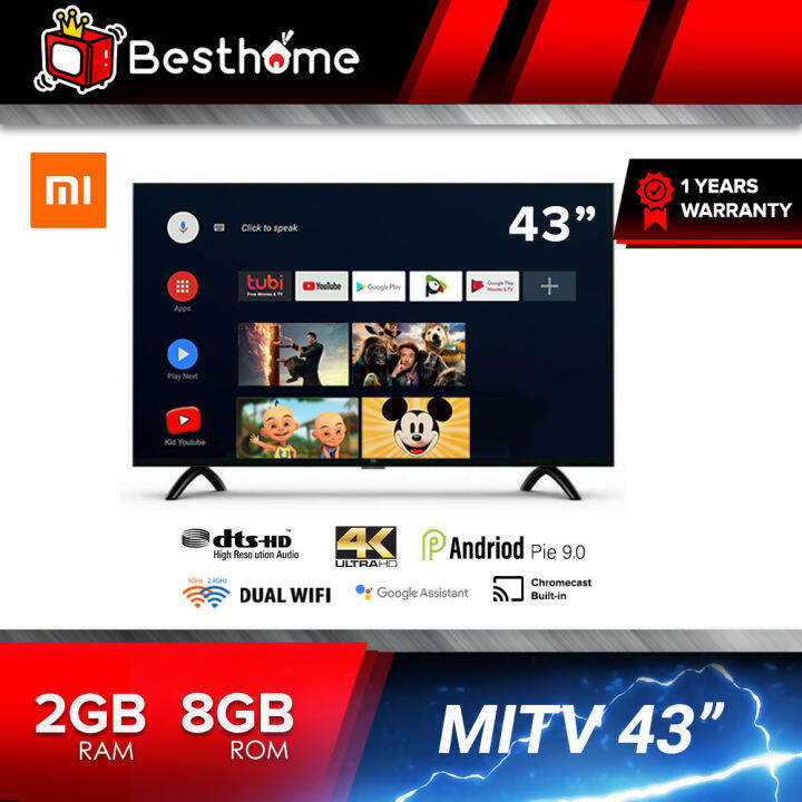 Preinstall App Xiaomi Tv 32Inch 43Inch Led Mi Tv 4A Smart Android Tv 1366 X  768 Hd 10W Speaker+5Gwifi+Bt L32M5-5Aru | Lazada