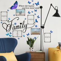 △☈▽ A meter wall English Family false frame butterfly wall sticker background wall room adornment wall stick adhesive wall