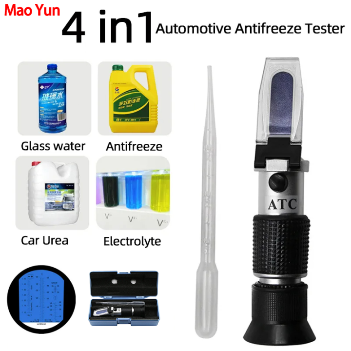 4 In 1 Automotive Antifreeze Refractometer Car Urea Fluid Tester
