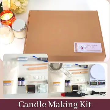 Candle Making Pouring Pot with Electric Hot Plate for Melting Wax Pot and  Long Stain Spoon Candle Making Kit for Adults Beginner