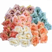 50pcs/Lot Artificial Flower 5cm Silk Rose Flower Head Wedding Party Home Decoration DIY Wreath Scrapbook Craft Fake Flower