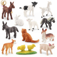 Hot Sale 12pcs Simulation Farm Animals Action Figures Realistic Puppy Kitten Model Toys For Children Birthday Gifts