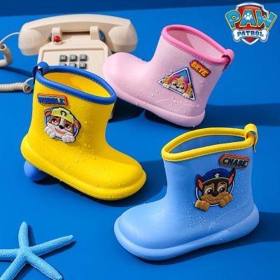 PAW Patrol รองเท้าบูทลุยฝนน้ำหนักเบา,พร้อมหูจับแบบง่ายสำหรับเด็กวัยหัดเดินและเด็ก Chase, Skye