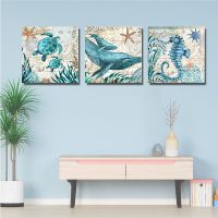 Nordic Modern Art Wall Posters Sea Turtle Jellyfish dolphin Marine Animal Morden Sea Print Home Decor Canvas Painting Picture Wall Décor