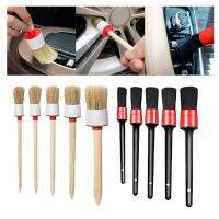 {7ho car tools} 5/ 10Pcs Car Detail Brush Kit Car Detailing Brushes Set Multipurpose Car Brush For Car Truck Motorcycle Bicycle Boat Wheel RIm แปรงรายละเอียดรถยนต์