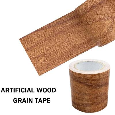 Self Adhesive Fix Patch Leather Wood Grain Tape Furniture Floor Baseboard Repair Subsidies PU Fabric Stickers PU Leather Patches Adhesives  Tape