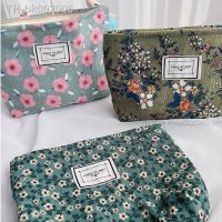 ✻ 2023 Retro Corduroy Pencil Case Large-capacity Corduroy Flower Pattern Stationery Cosmetic Storage Back To School