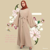 Basic Abaya Turkey Polos Free Belt Abaya Dress Jubah Plain Abaya ชุดเดรสแฟชั่น สําหรับสตรีชาวมุสลิม dc