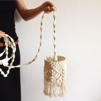 Bohemian Handmade Woven Lampshade Macrame Wall Hanging Lamp Room Coffee Restaurant Decoration Tapestry Lampshade