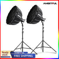 AMBITFUL ชุดไฟวิดีโอ LED FL80 RGB,ไฟเดย์ไลท์สำหรับถ่ายภาพกลางแจ้งปรับความสว่างได้ไฟ LED แบบโบเวนรองรับแอป2ชิ้น