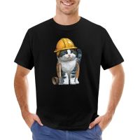 Kaus Kucing Dengan Topi Keras S Untuk Pria, Kaus Oblong Cepat Kering, Kaus Kucing S-4XL-5XL-6XL