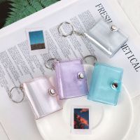16 Sheets Cute Mini Keychain Photo Album 1/2 Inch Snap Button Pocket Folders Journal Note Material Paper Storage Book Stationery