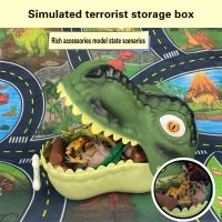 Large Dinosaur Head Storage Box Simulation Toy Dinosaur Model Carpet Small Dinosaur Toy Collection Children Gift Giving Toys