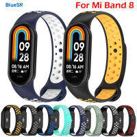 BLUESN สายซิลิโคนสำหรับ MiBand 8สาย Xiaomi Mi 8NFC ยางกีฬาอินเตอร์เฟซพลาสติกสำหรับ Miband 8สายรัดข้อมือสมาร์ทวอทช์