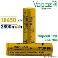 ถ่านชาร์จ Vapcell T28 18650 2800mah 3.7V 25A/70A สีทอง