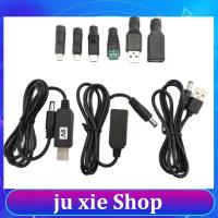 JuXie store USB to DC 5V 9V 12V USB type a male female Mini 5pin Type C Power Boost Line 5.5x2.1mm Step UP Module Converter Adapter Cable