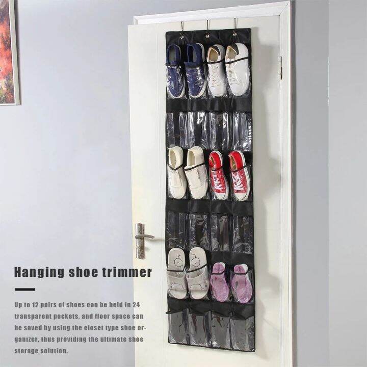 Large Over 24 Pocket Hanging Shoe Rack Organizer Mesh Shoe Box Shoes