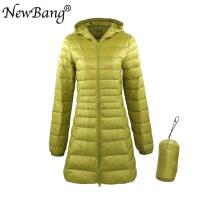 ZZOOI NewBang 8XL Ladies Long Warm Down Coat With Portable Storage Bag Women Ultra Light Down Jacket Womens Overcoats Hip-Length