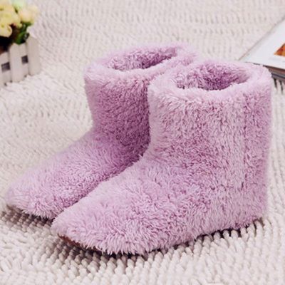 Winter USB Heater Foot Shoes Electric Shoes Warming Pad Plush Warm Electric Slippers Feet Heated Insoles