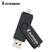 OTG Micro USB Flash Drive Metal Rotation Pen Drive 8GB 16GB 32GB 64GB 128GB USB 2.0 Flash Memory Stick Pendrive For Smart Phone