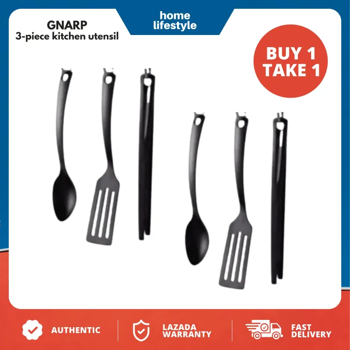 GNARP 3piece Kitchen Utensil Set (Black) BUY 1 TAKE 1 Lazada PH