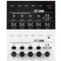 4 Channels Audio Mixer Ultra Low-Noise Mini Line Mixer Stereo Mixer Portable USB Powered Mixer for Electronic Instruments New