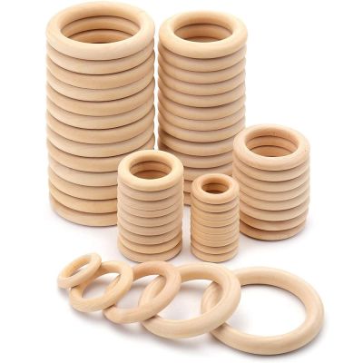 【CC】♙♀✤  Unfinished Rings 15-100MM Wood for Macrame Crafts Hoops Ornaments Connectors Jewelry Making
