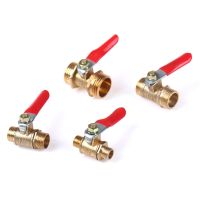 Brass Ball Valve 1/8 quot; 1/4 quot; 3/8 quot; 1/2 quot; Male To Male BSP Thread With Red Lever Handle Connector Joint Pipe Fitting Coupler Adapter