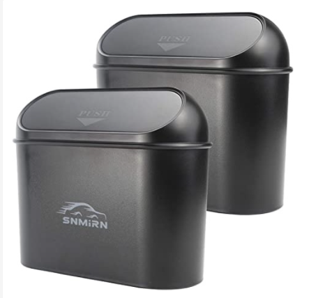 Car Trash Can Bin with Lid Small Leakproof Car Garbage Can Mini