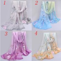 10 Colors Women Chiffon Scarf Polyester Print Autumn Pattern Silk Scarves Shawl