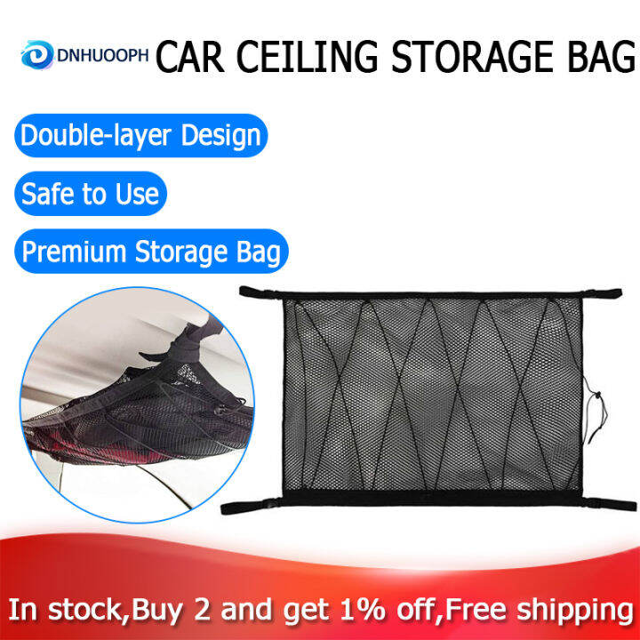 Car Ceiling Storage Net Pocket Roof Interior Cargo Net Bag Car Trunk