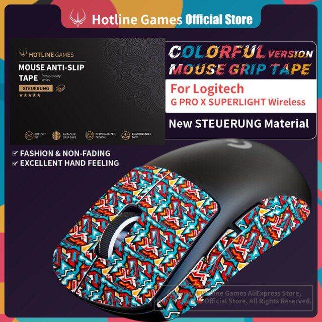 Hotline Games Colorful Mouse Anti Slip Grip Tape For Logitech G Pro X Superlight Wireless Gaming