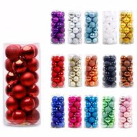 24Pcs 3/4/6cm Plastic Crafts DIY Gifts Home Decor Christmas Tree Decoration Drop Pendant Xmas Hanging Ball Bauble