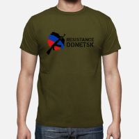 Donetsk Resistence AK Flag T Shirt. New 100 Cotton Short Sleeve O-Neck T-shirt Casual Mens Top