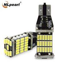 NLpearl หลอดไฟถอยรถยนต์ T15 W16W 45 SMD 4014 LED 6000K สีขาว2ชิ้น