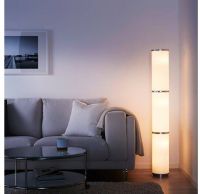 VIDJA Floor lamp, white Size 138 cm+LED bulb E14 470 lumen, globe opal white, 6 pcs