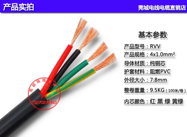 Four-core Power Cord Rvv4 Core 1.0 Yuan 1.5 Yuan 2.5 Yuan Avengers 