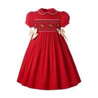 Pettigirl Autumn Christmas Smocked Vintage Dresses Costumes Outfits Clothing For Children Baby Girls Kids 234 To 5681012 Years